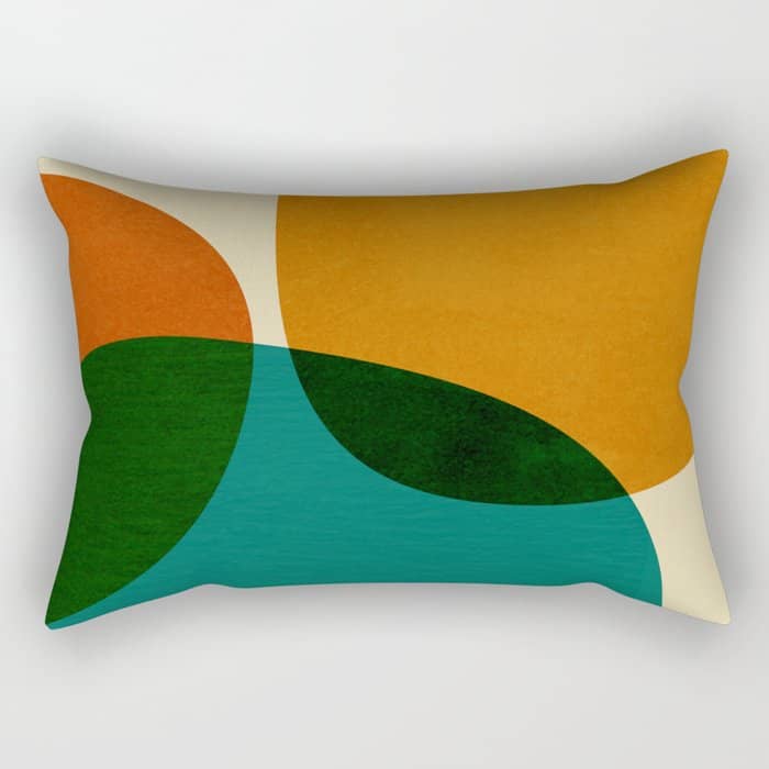 Modern Abstract Mid Century 3 Rectangular Pillow