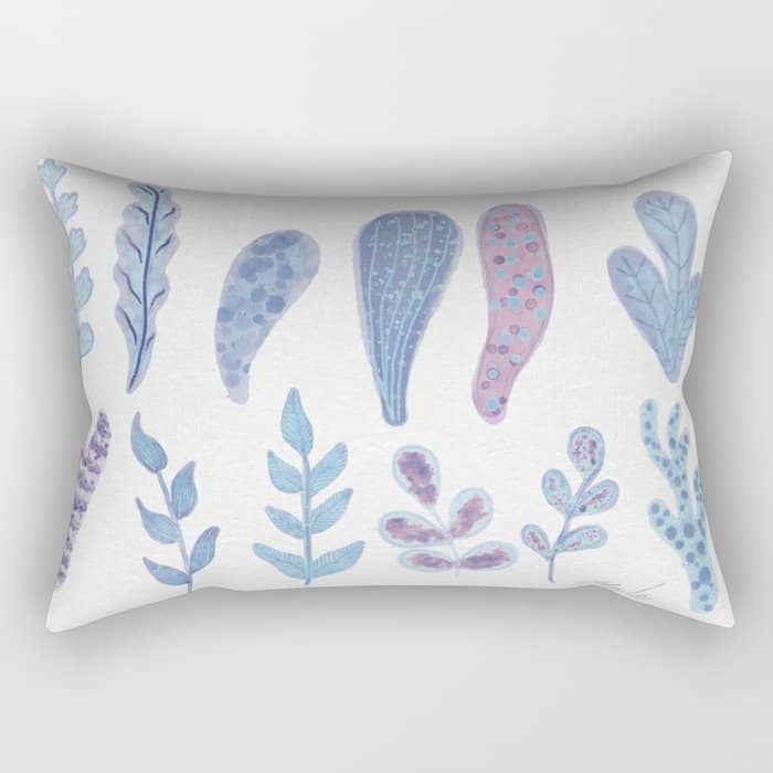 Watercolor Corals And Seaweed Rectangular Pillow