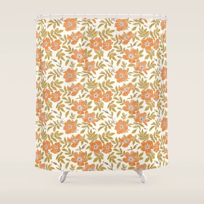 Wild Mountain Roses - Vintage Autumn Leaves  Shower Curtain