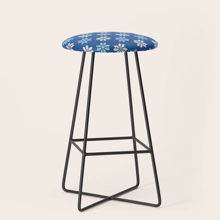 Contrasting Blues: Bethlehem Star Mosaic Stool