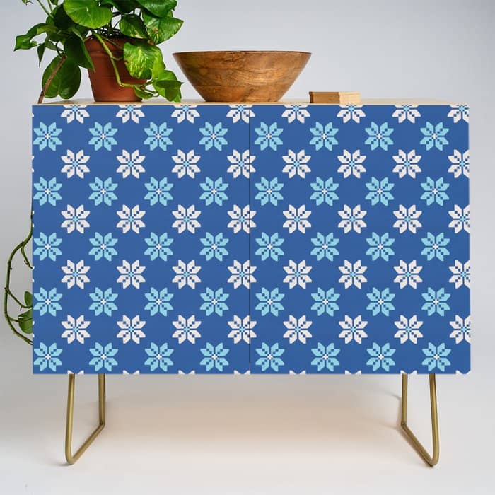 Contrasting Blues: Bethlehem Star Mosaic Credenza