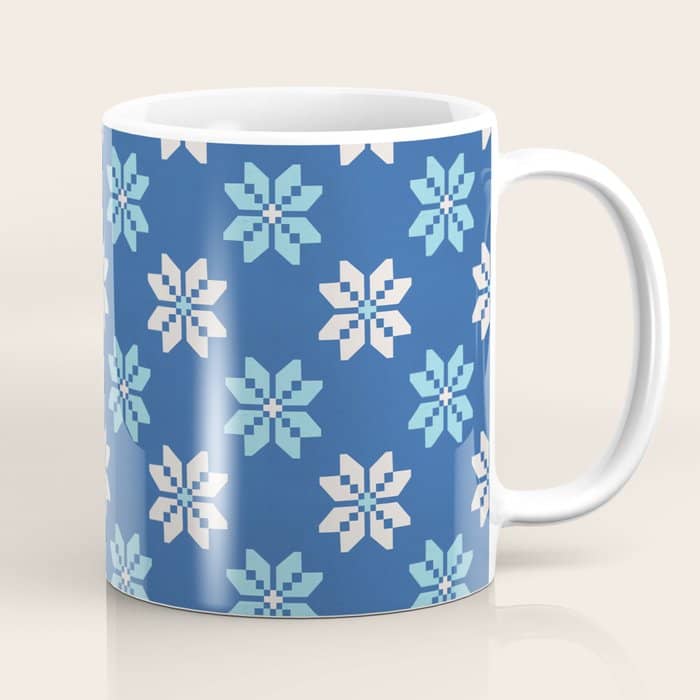 Contrasting Blues: Bethlehem Star Mosaic Coffee Mug