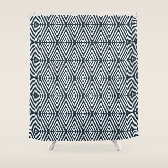 Stacked Arrows Navy And White Shower Curtain