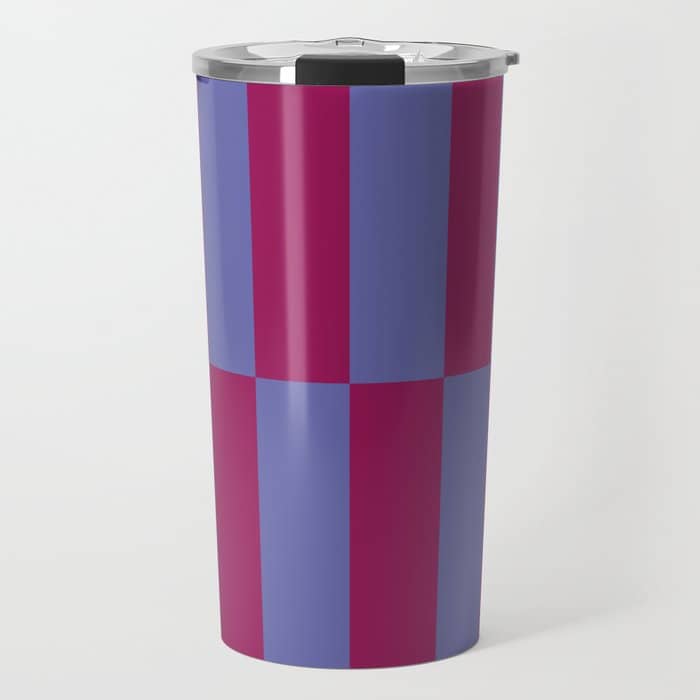 Strippy - Dark Orchid And Peri Travel Mug
