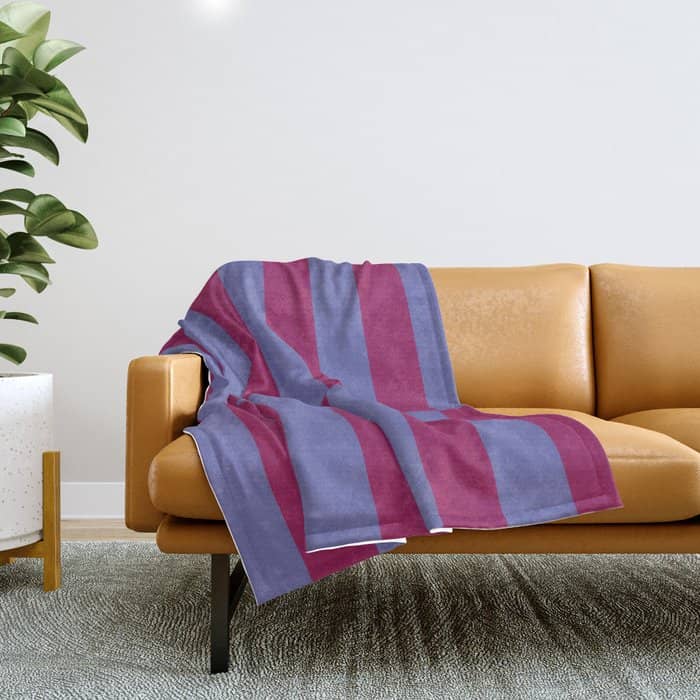 Strippy - Dark Orchid And Peri Throw Blanket