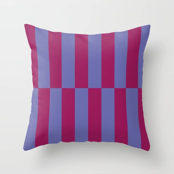 Strippy - Dark Orchid And Peri Throw Pillow