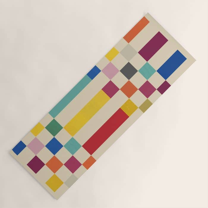 Modern Playful Checkered Abstract Yoga Mat