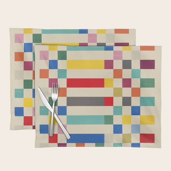 Modern Playful Checkered Abstract Placemat