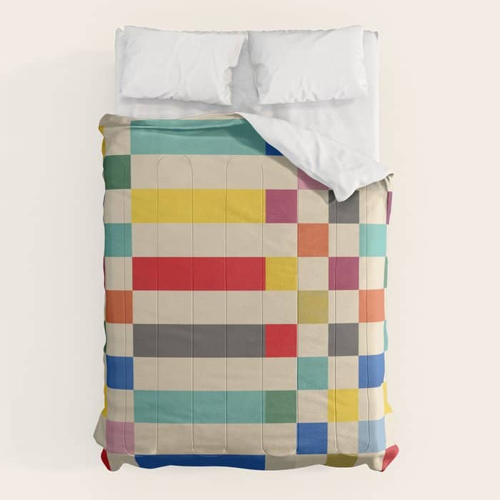Modern Playful Checkered Abstract Comforter