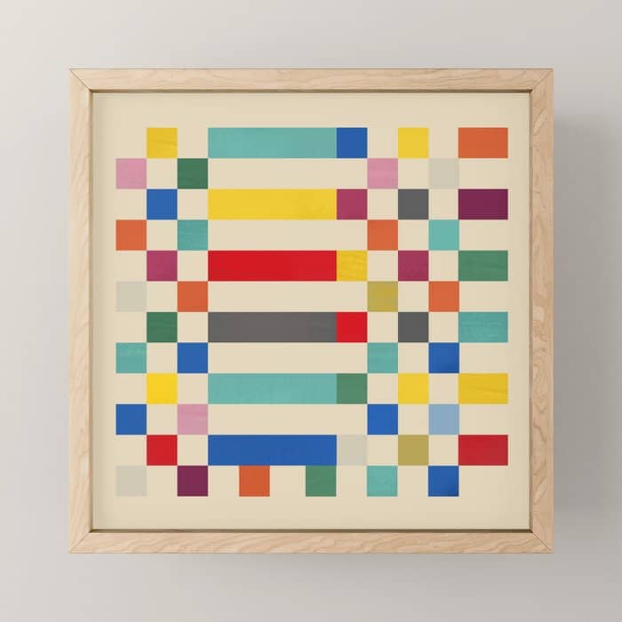 Modern Playful Checkered Abstract Mini Art Print