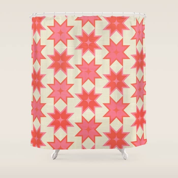 Celestial Winter Quilt Pattern Shower Curtain