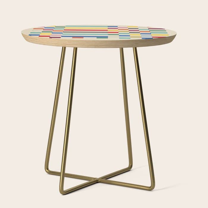 Modern Playful Checkered Abstract Side Table