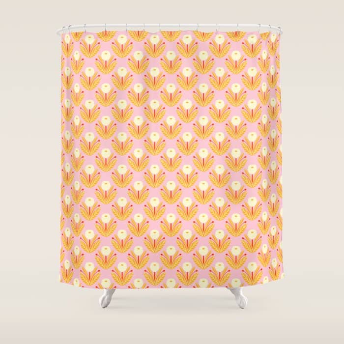 Happy White Dahlias - Pattern Shower Curtain