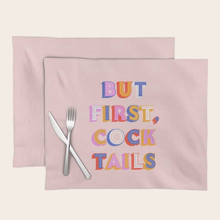 But First, Cocktails Typography Placemat
