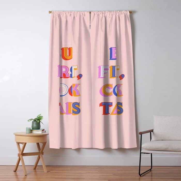 But First, Cocktails Typography Window Curtain