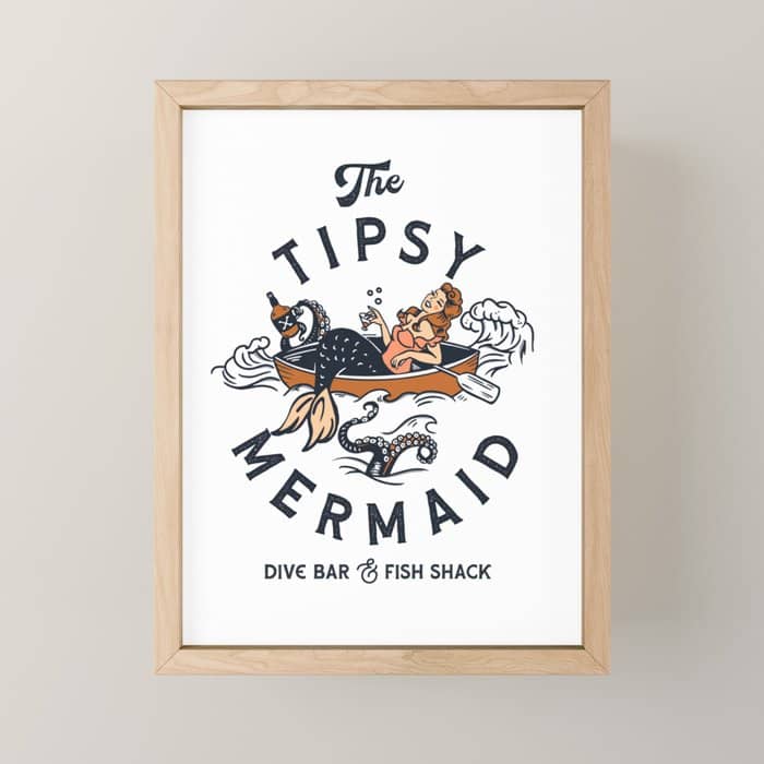 The Tipsy Mermaid Dive Bar & Fish Shack Mini Art Print