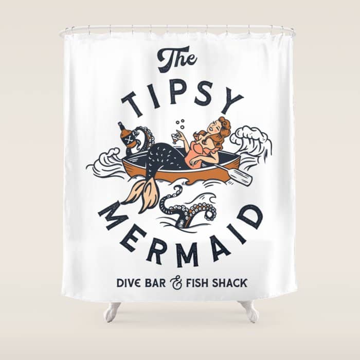 The Tipsy Mermaid Dive Bar & Fish Shack Shower Curtain