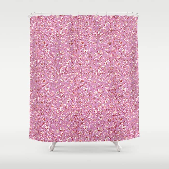 Painterly Florals - Red Orchid Shower Curtain