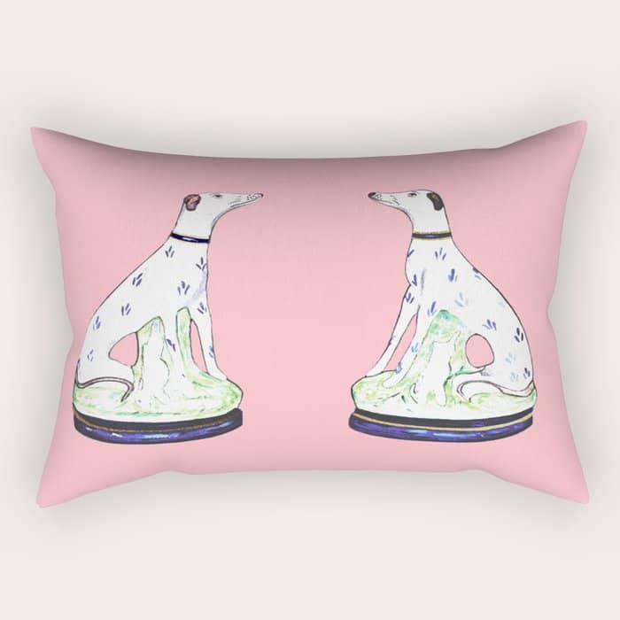 Staffordshire Greyhound Twins Rectangular Pillow