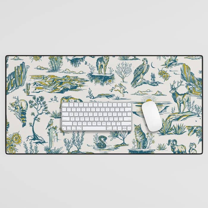 Grand Canyon National Park, Arizona Wildlife Pattern (Version 2) Desk Mat