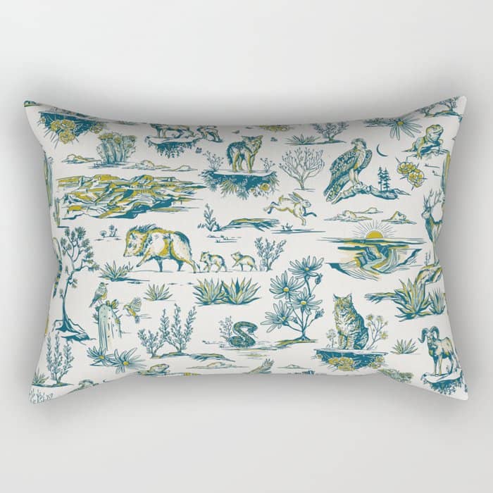 Grand Canyon National Park, Arizona Wildlife Pattern (Version 2) Rectangular Pillow