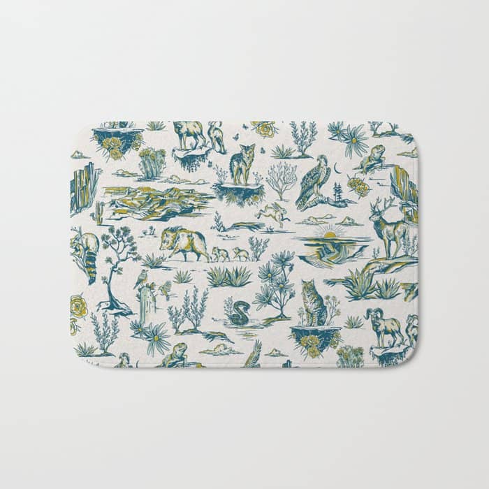 Grand Canyon National Park, Arizona Wildlife Pattern (Version 2) Bath Mat