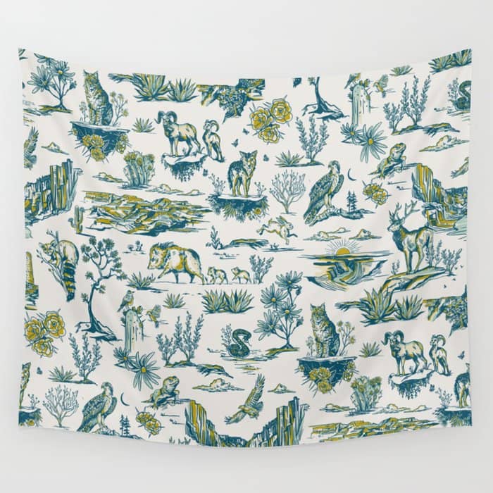 Grand Canyon National Park, Arizona Wildlife Pattern (Version 2) Wall Tapestry