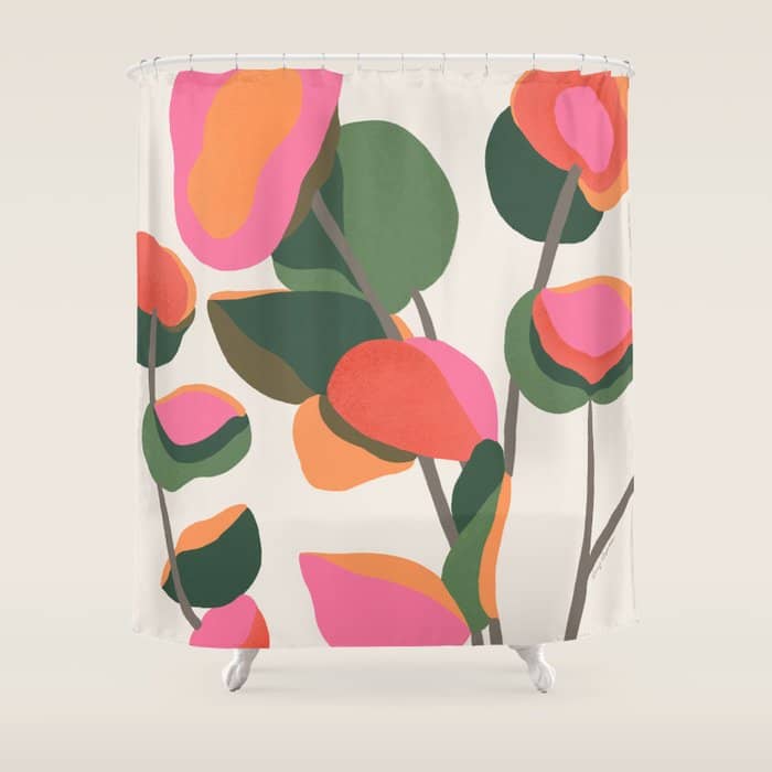 Abstract Eucalyptus Leaves Shower Curtain