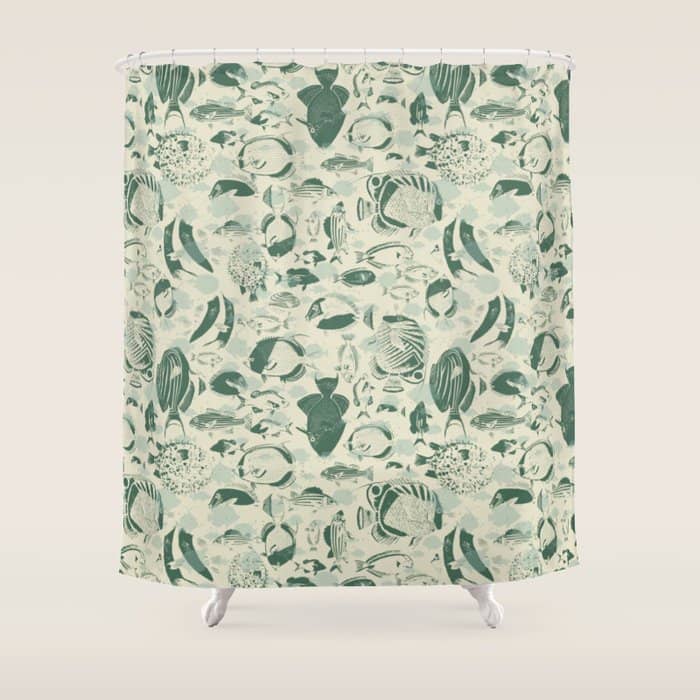 Deep Ocean Fish Family Light Shower Curtain