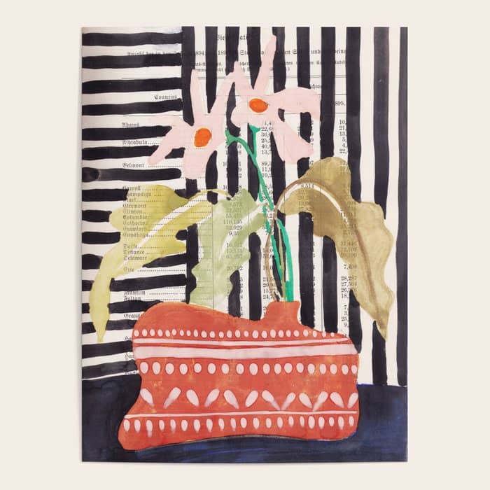 Still Life  With A Vase In Modern Style, Gouache Painting No.13 Poster