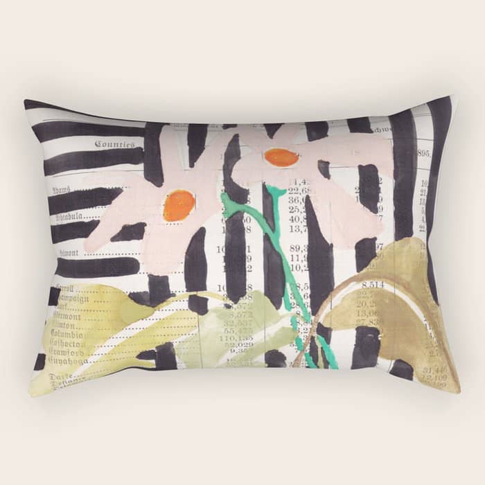 Still Life  With A Vase In Modern Style, Gouache Painting No.13 Rectangular Pillow