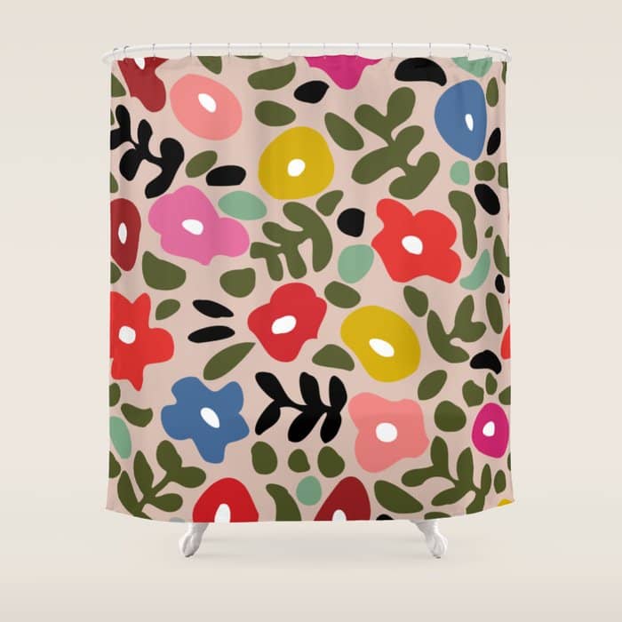 Flower Meadow In Muted Colours Shower Curtain