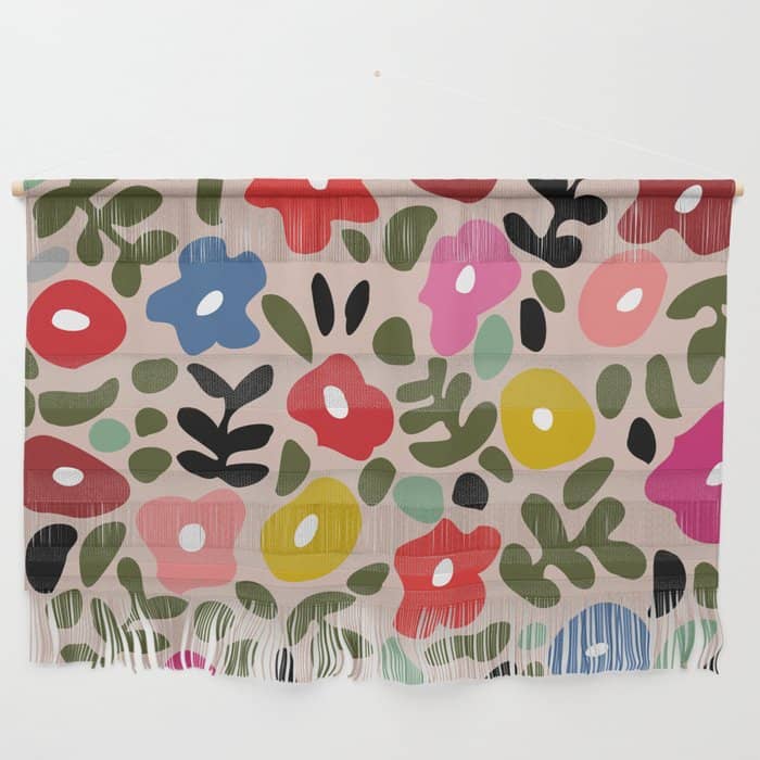 Flower Meadow In Muted Colours Wall Hanging