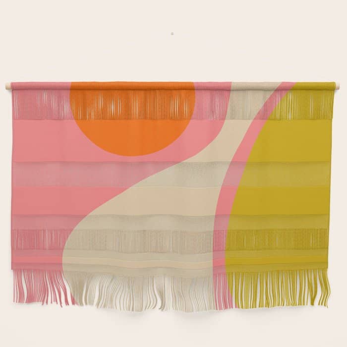 Abstract Composition Modern Blush Pink Wall Hanging