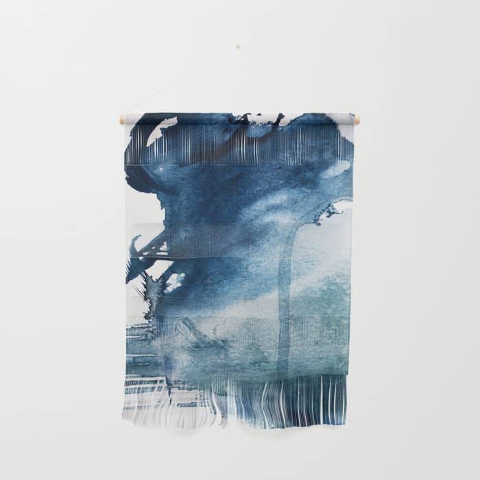 Pacific Grove: A Pretty Minimal Abstract Piece In Blue By Alyssa Hamilton Art Wall Hanging