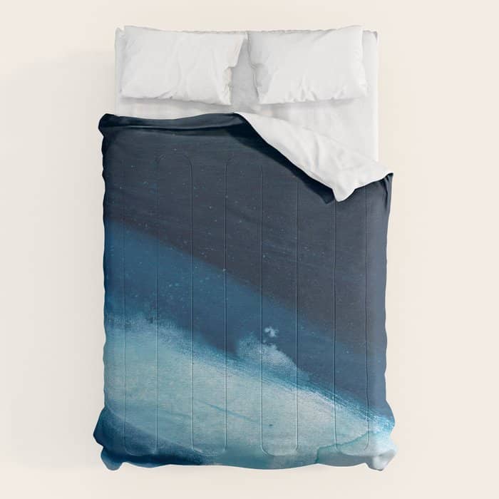 Believe: A Minimal, Abstract Painting In White And Blue By Alyssa Hamilton Art  Comforter