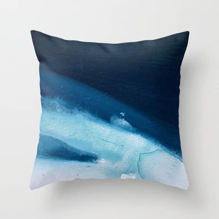 Believe: A Minimal, Abstract Painting In White And Blue By Alyssa Hamilton Art  Throw Pillow