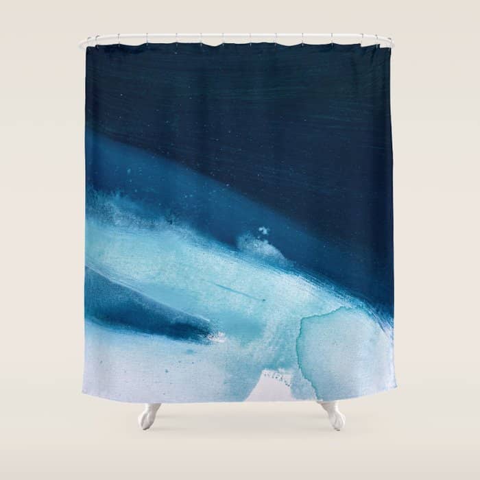 Believe: A Minimal, Abstract Painting In White And Blue By Alyssa Hamilton Art  Shower Curtain