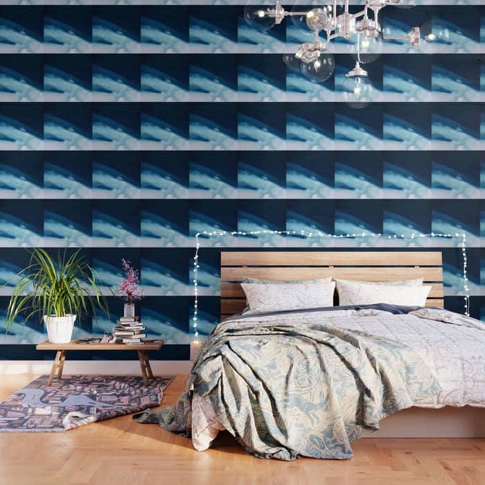 Believe: A Minimal, Abstract Painting In White And Blue By Alyssa Hamilton Art  Wallpaper