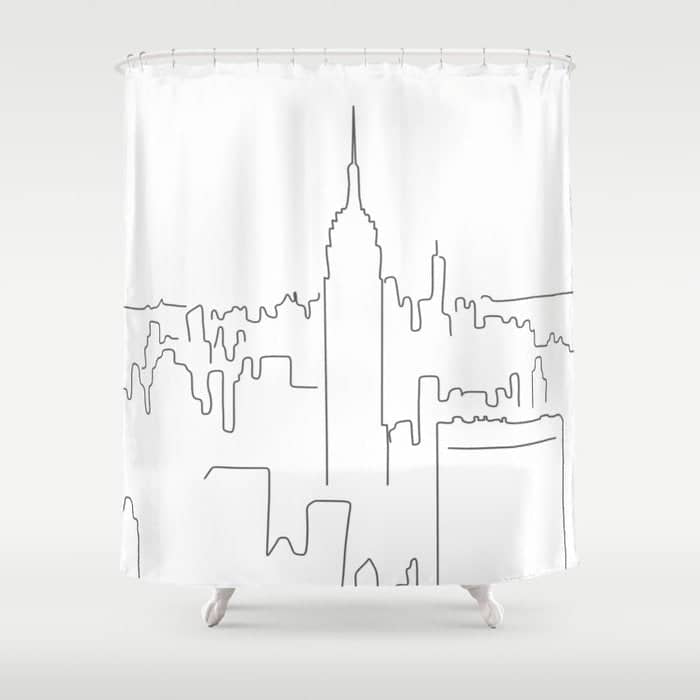 Minimal Line New York City Shower Curtain