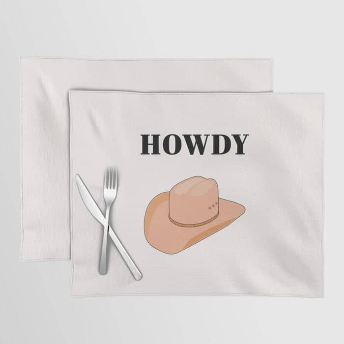 Howdy - Cowboy Hat Neutral Beige Placemat