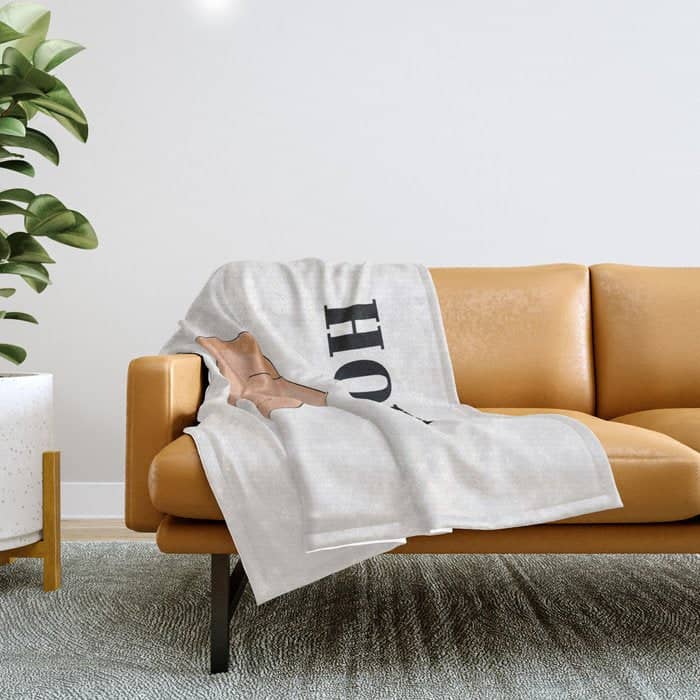 Howdy - Cowboy Hat Neutral Beige Throw Blanket