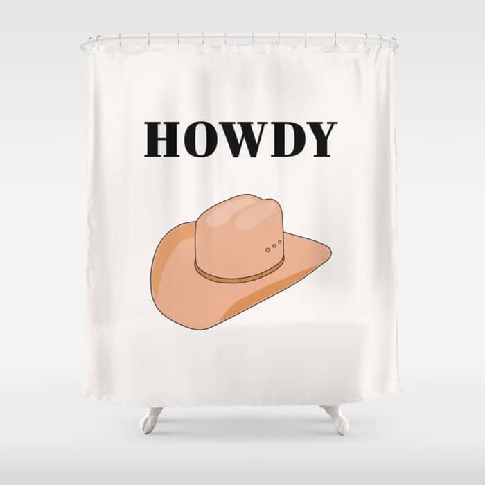 Howdy - Cowboy Hat Neutral Beige Shower Curtain