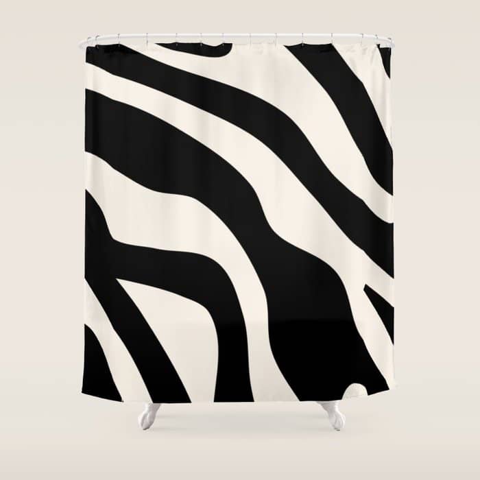Vintage Retro Abstract Black Shower Curtain