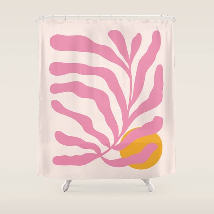 Matisse Cut Out Pink Leaf Shower Curtain