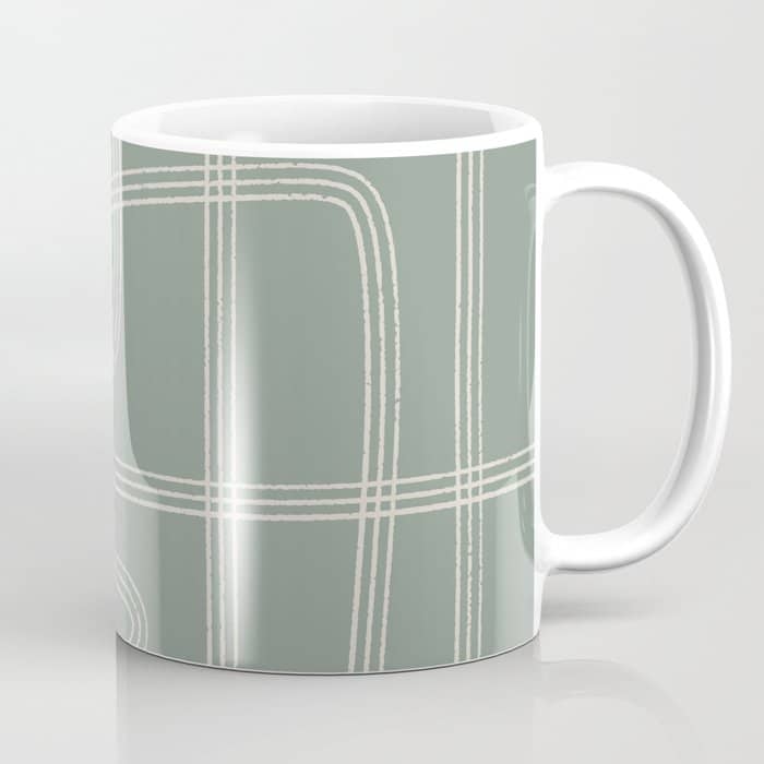 Modern Sage Green Abstract Scribble Coffee Mug