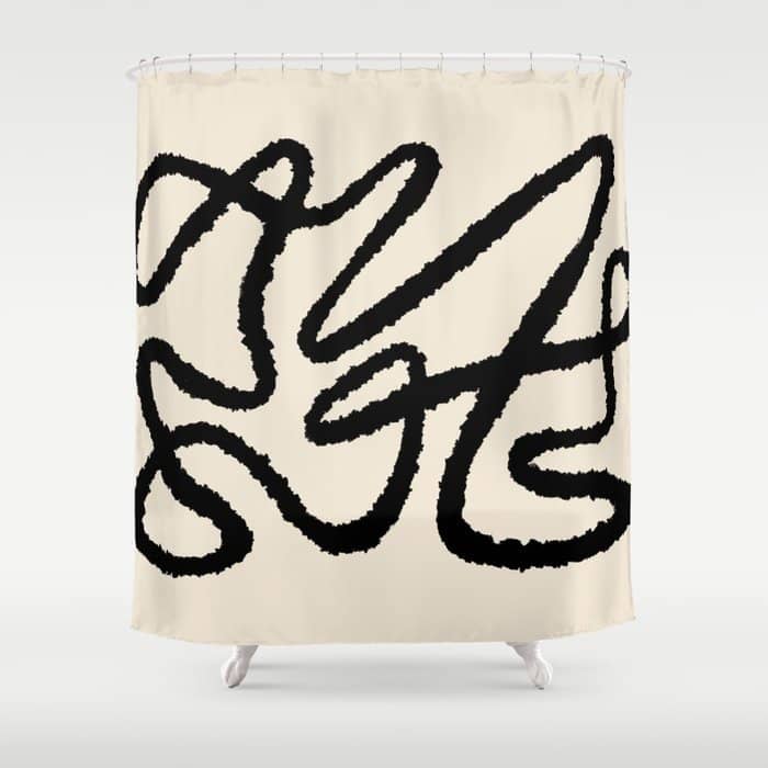 Line Art Abstract Black 1 Shower Curtain