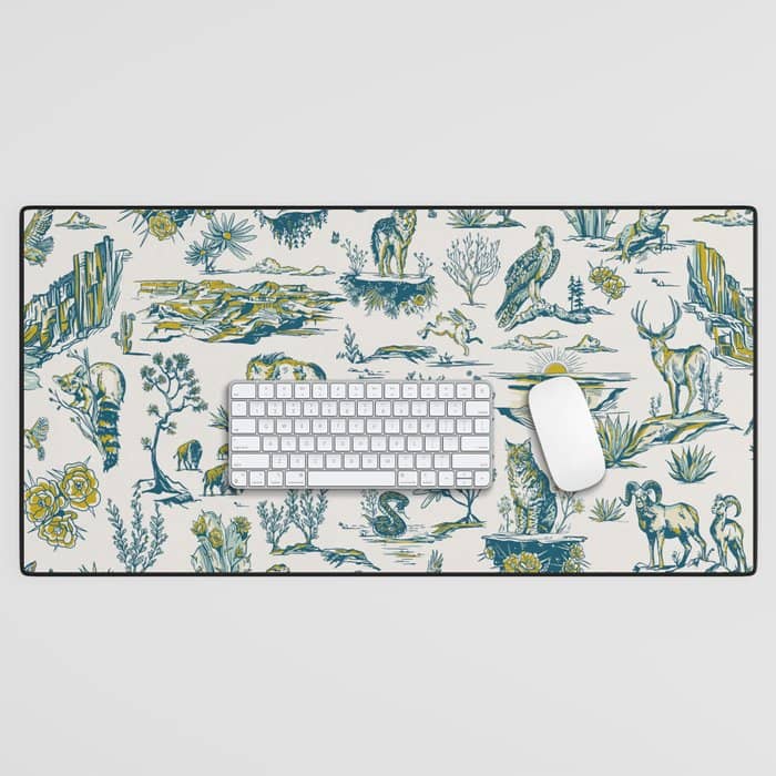 Grand Canyon National Park Wildlife Pattern Desk Mat