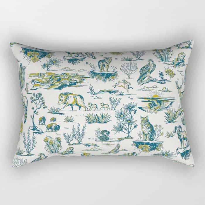 Grand Canyon National Park Wildlife Pattern Rectangular Pillow