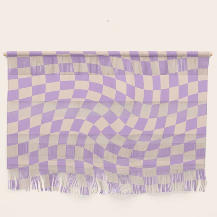 Check V - Lilac Twist â Checkerboard Print Wall Hanging